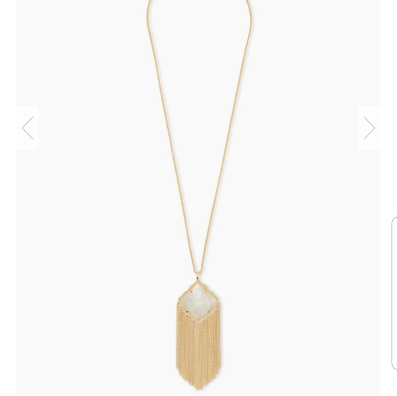 Kingston gold long pendant in white pearl NWT - Picture 3 of 7